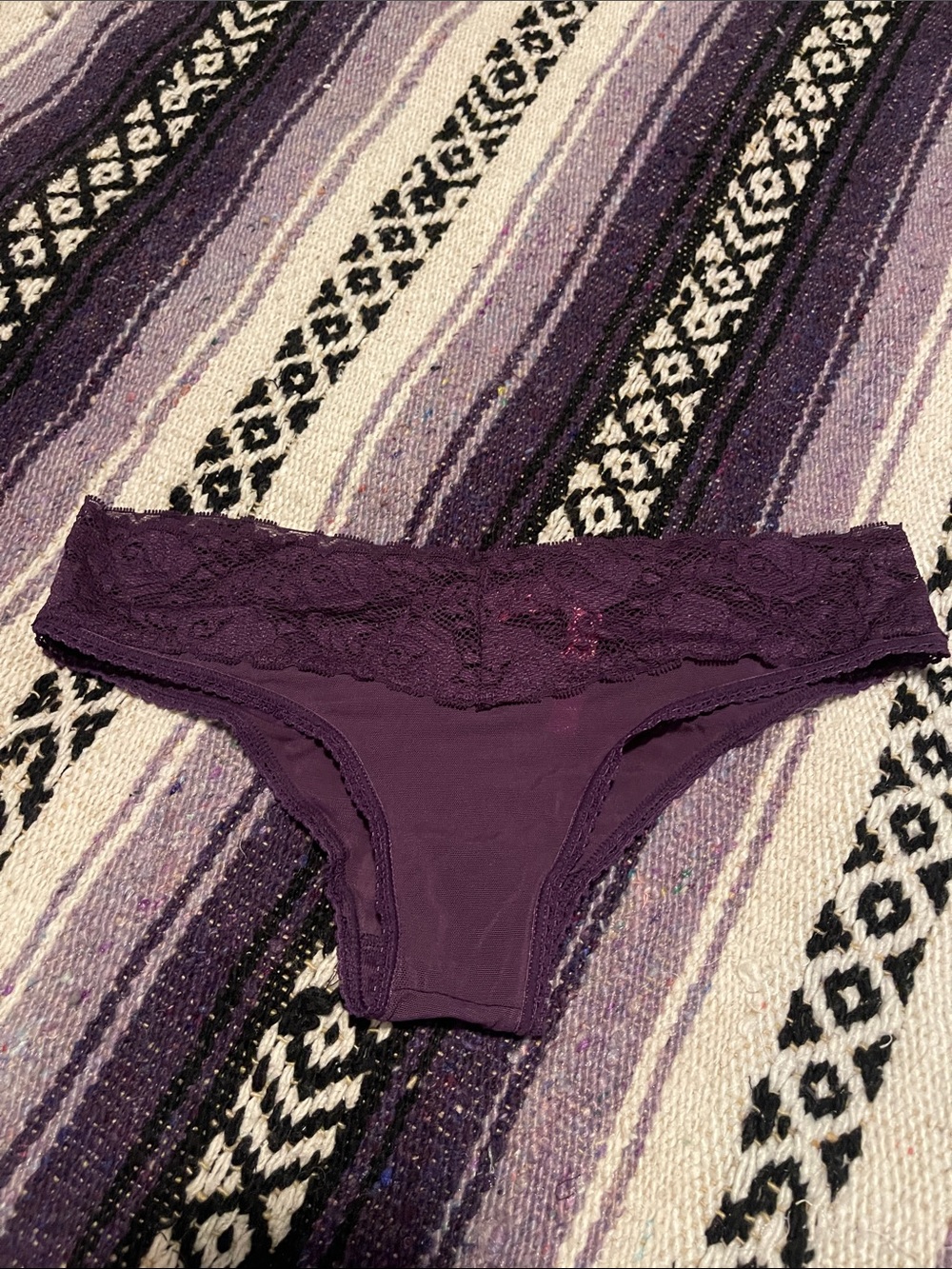 New! Seven til’ midnight- purple Lace-Waist Low-Rise panties- M